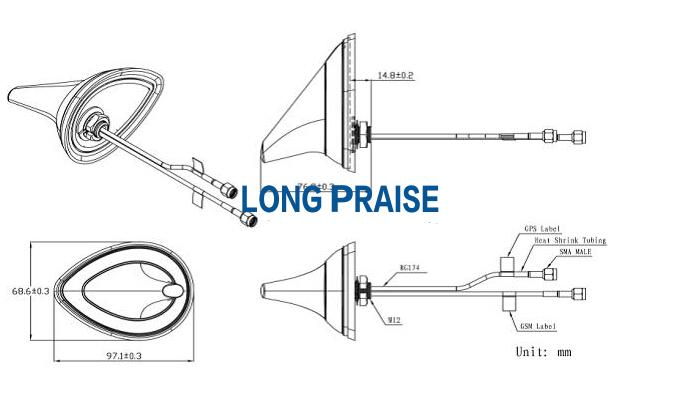 GPS and GSM Combination Antenna