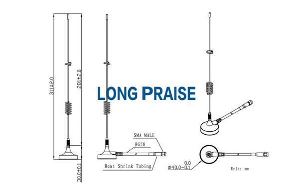 Magnetic External GSM Antenna for security system LPG012
