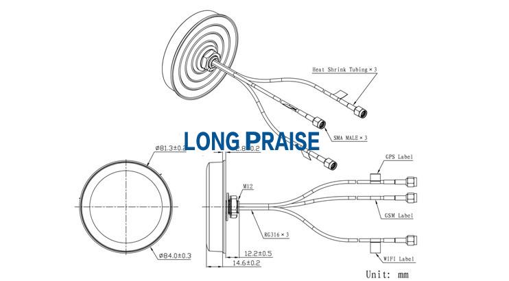 GPS GSM WIFI combination antenna for car 