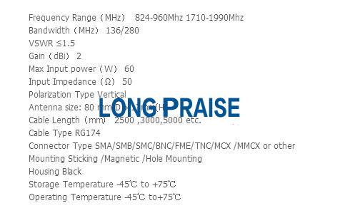 80*13mm External GSM Antenna with screw LPGM019