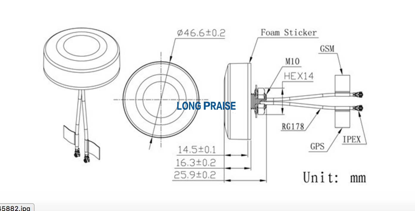 GPS GSM Antenna with screw (LPCG008)