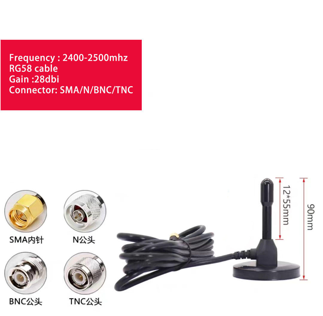 High Gain GSM/2.4G/3G/4G/5G/433Mhz big magnetic base Antenna 