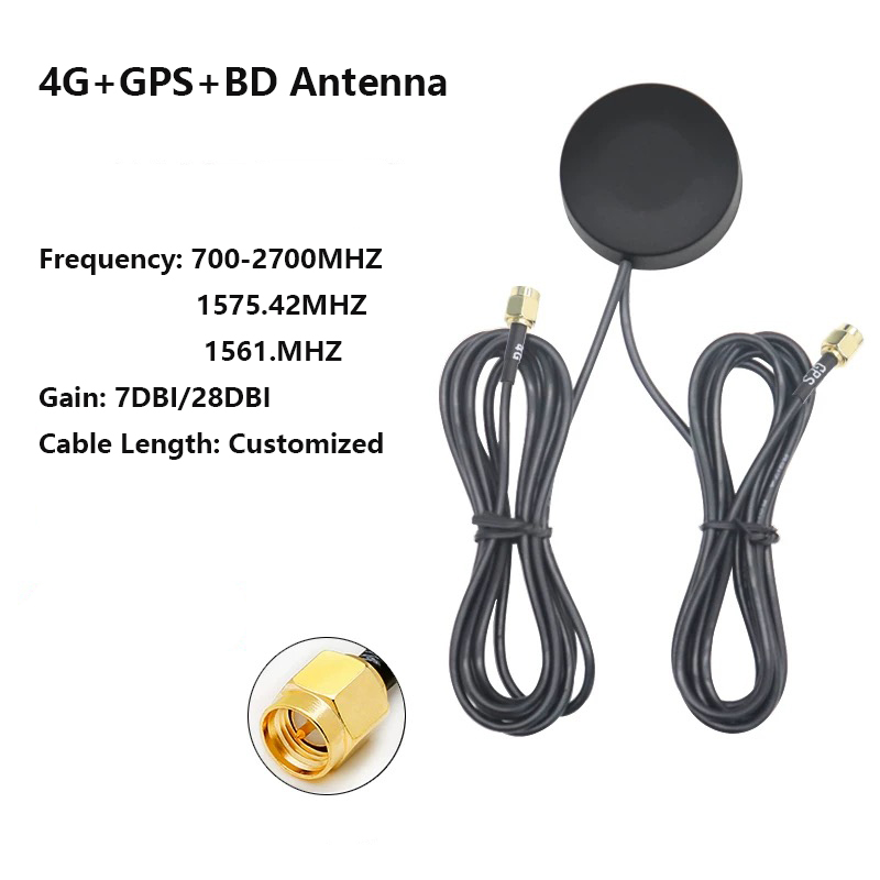 High Gain 4G GPS Beidou Combo Cabinet Antenna with 1.5m RG174 SMA Cable